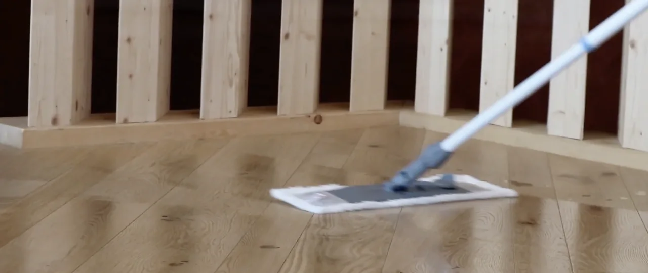Pulizia di un pavimento in legno verniciato